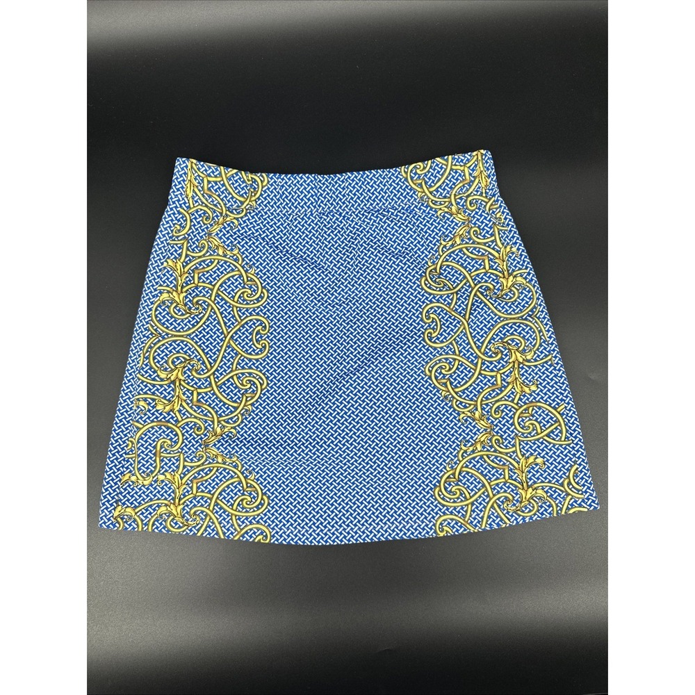 J. Mclaughlin Skort Skirt Size Small Blue Cloud Geo Golf Travel Catalina Cloth - Picture 2 of 8